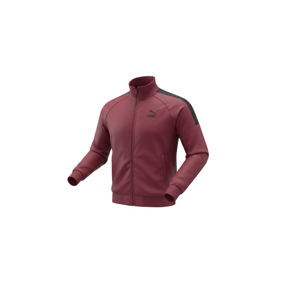 Puma T7 Track Jacket Mens XXL Burgundy Full Zip Athletic Sportswear 582384-09